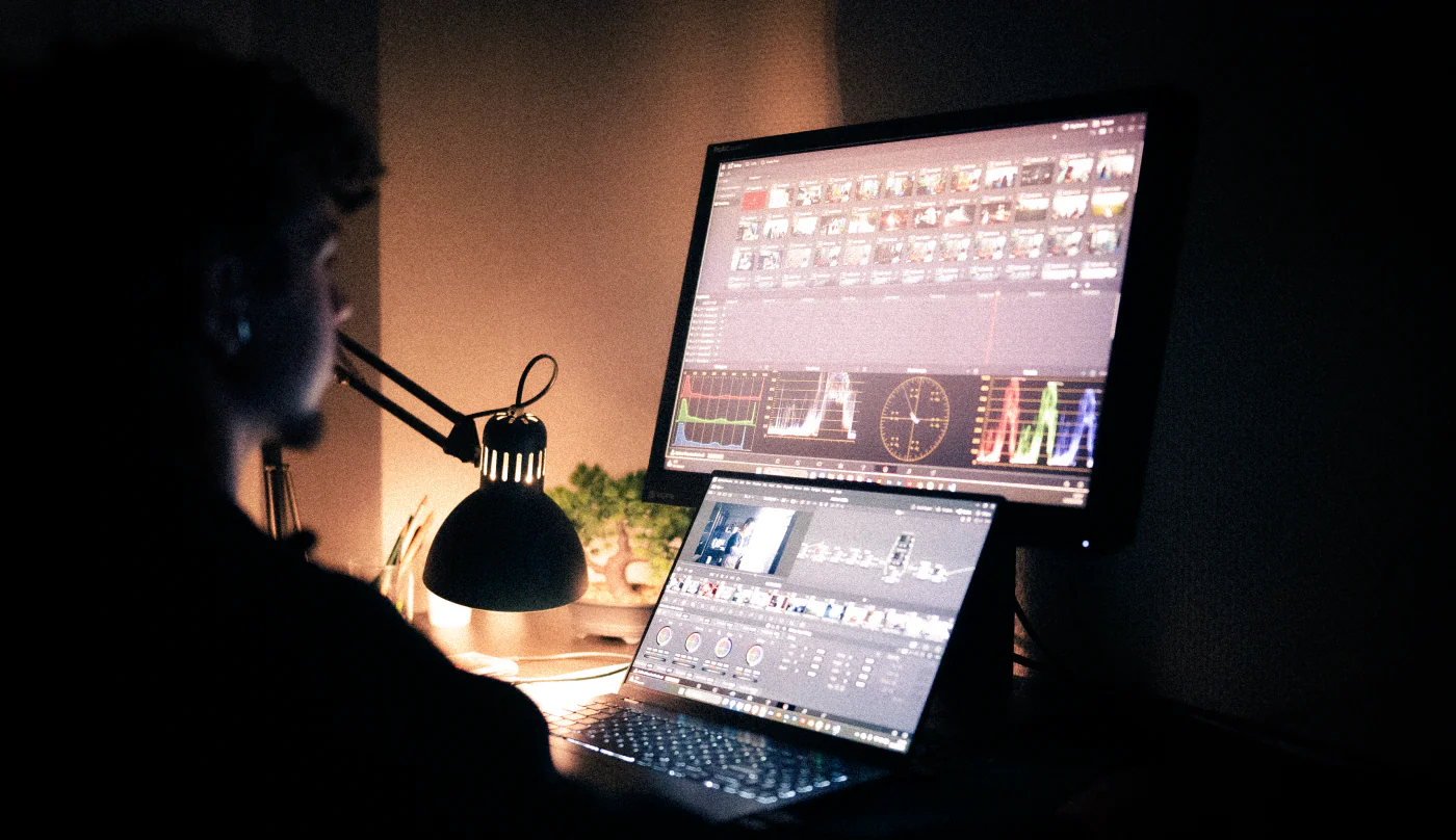 Color grading session in DaVinci Resolve