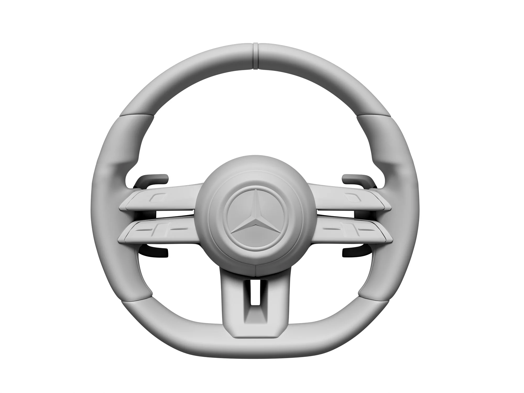 Volant Ntech — rendu clay, volumes sans matiere